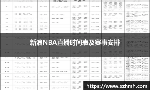 新浪NBA直播时间表及赛事安排